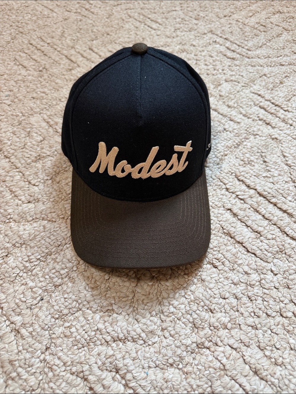 Embroidered Baseball Cap - Black and Brown